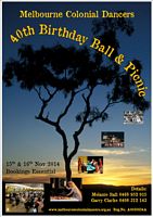 Melbourne Colonial Dancers 40th Birthday Ball 2014 flyer